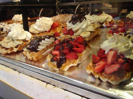 Strawberry Parfait, Banana Foster, Islander....all presented with ice and whipped cream, fruits, caramel or chocolate sauce