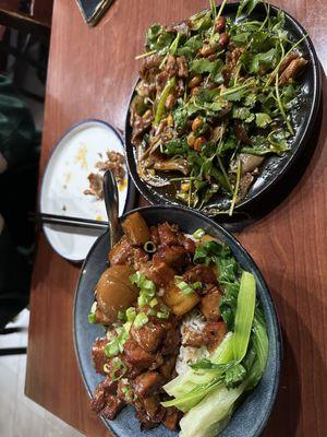 Braised pork belly and chefs special appetizer