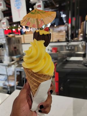 Pineapple soft serve ice cream