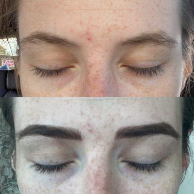 Hybrid brows right after first appointment