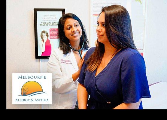 Allergist Dr. Pavana Beerelli with patient