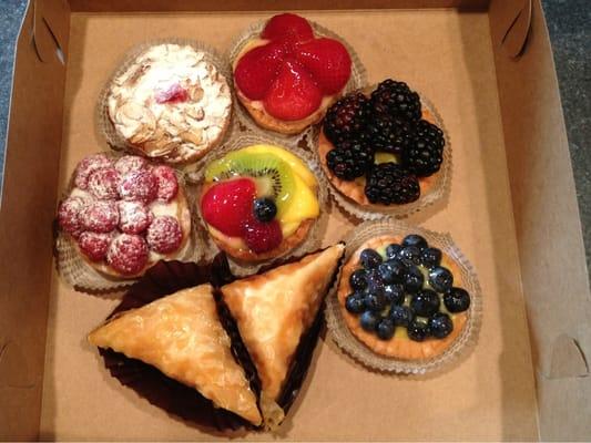 Assorted tarts and baklava.