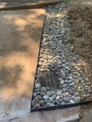 Rock drain install.