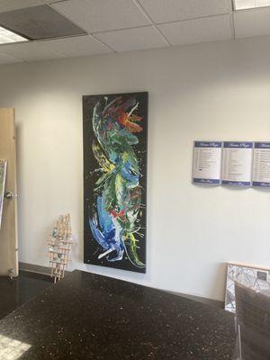 Great abstract painting featured I. The lobby at 2512 Artesia Blvd.