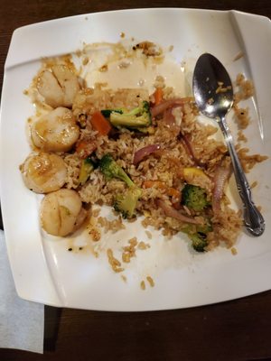 Hibachi scallops, leftover!