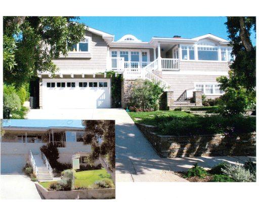 Before and after of Hampton style home in Pacific Palisades