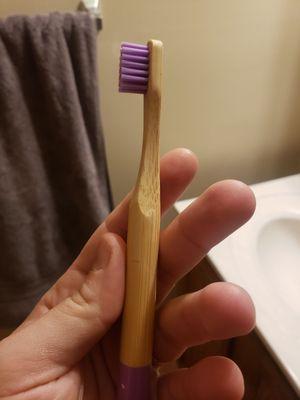 Kids size bamboo toothbrush