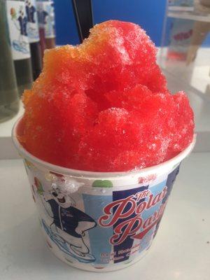 Have orange pineapple half watermelon snow cone