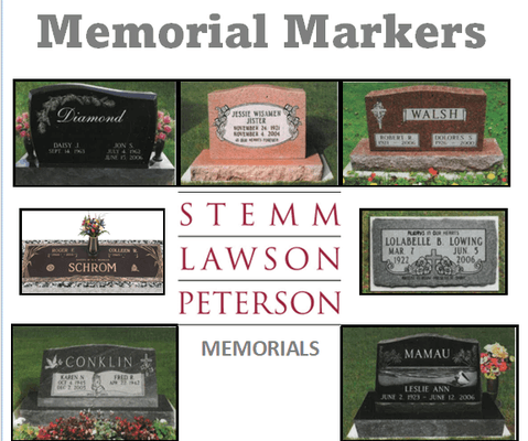 Full service Monument and memorial selections