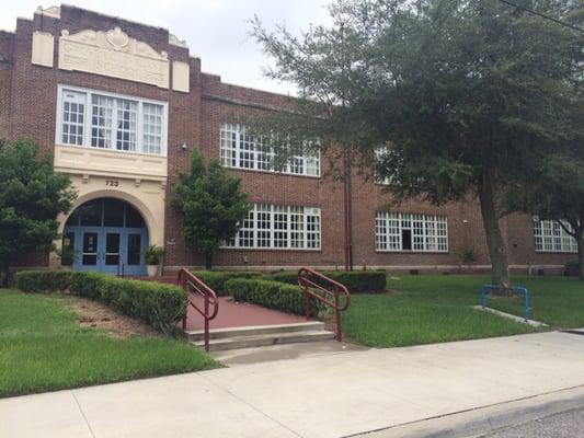 Front of school on Hamilton Ave