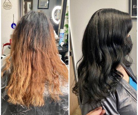 Before and after. Full color & cut