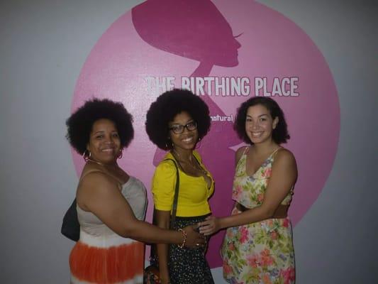 5 months pregnant at The Birthing place with my mom and best friend. We were attending one of Afua's famous group prenatals!