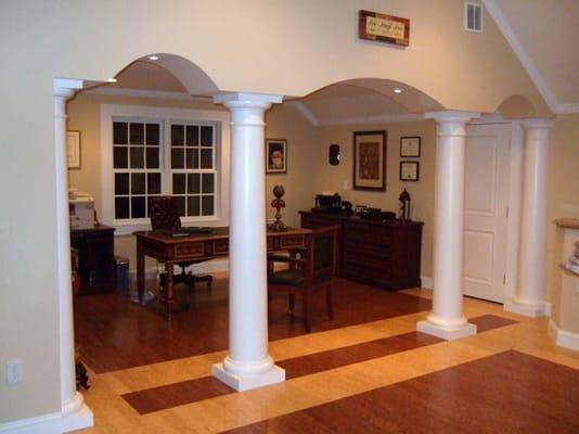 Remodeling of an unfinished attic space to home office, Lexington MA