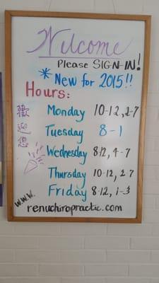 New hours