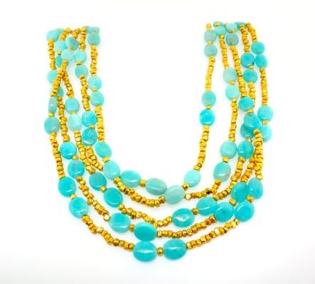 Amazonite fashion necklace. The turquoise color is so eye-catching.