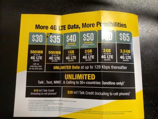 Phone plans starting at $35.00 get unlimited talk, text and data.