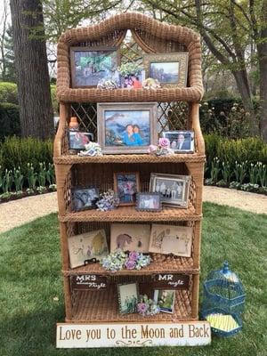 Made use of our own photos and shelving to make a sweet personal welcome photo collage.