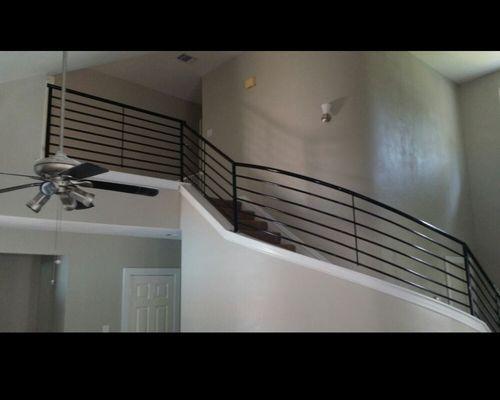 After stairway railing