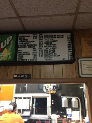 The menu