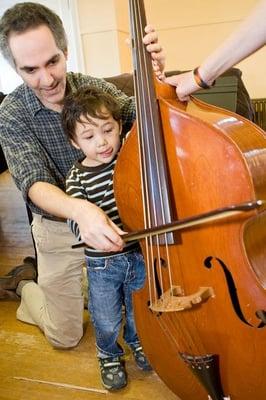 Children explore orchestral instruments at Crowden's annual Community Music Day, free to the entire Bay Area community.