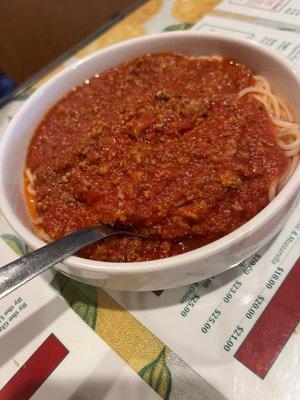 Pasta with meat sauce