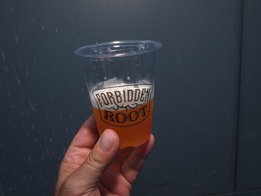 Forbidden Root free sample, very nice light beer! (keepsmilingphoto.com)