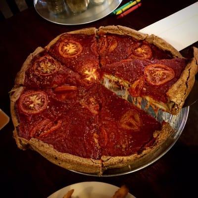 Deep dish supreme pizza was for the gods.