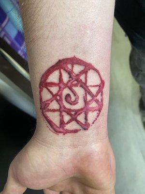 Full metal alchemist blood seal done by our artist Dre.