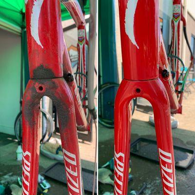 Before and After Bike Wash