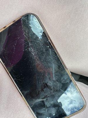 My crushed phone  check the chair before you leave