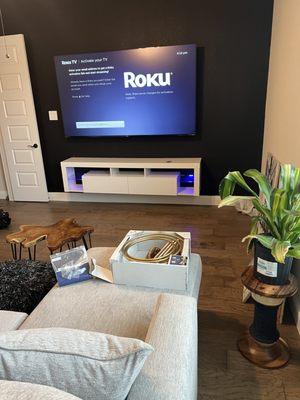 After
85" Tv Installation
Floating Console