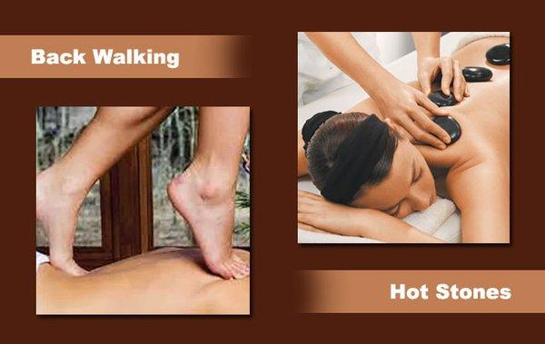 back walking and hot stone massage also available