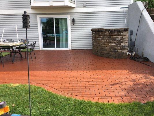 Patio paver power wash.