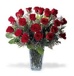 A beautiful arrangement of 2 dozen roses.