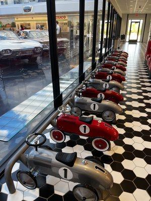 Car seats in the diner.