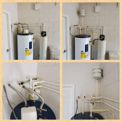 Water heater piping repair before and after