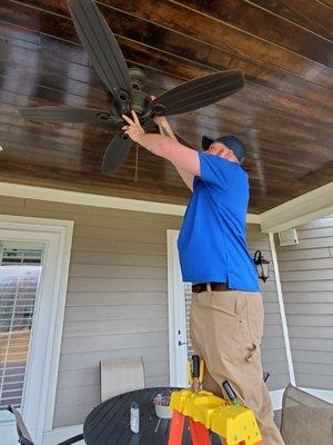 Installation of exterior fan