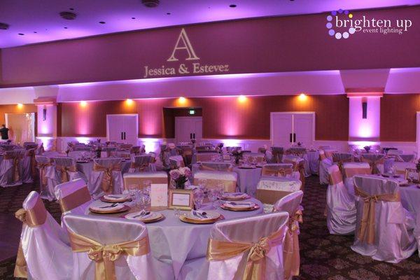 Rocklin Event Center Purple Uplighting Wedding Decor | Brighten Up Event Lighting