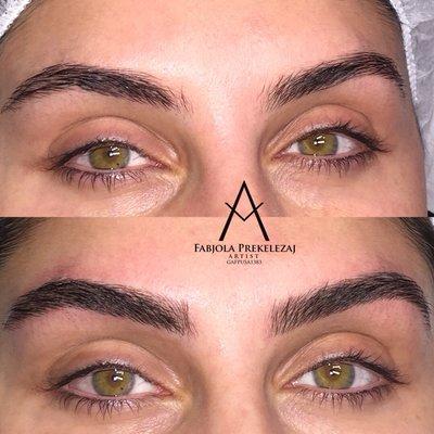 Microblading, lasts 1-3 years