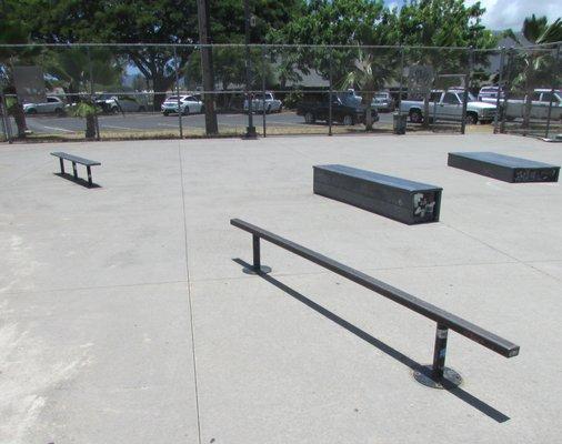 Some of the features of the skatepark at Kailua District Park.