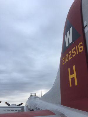 10/27/17. Friday afternoon. World War II era B-17 Bomber Aluminum Overcast, out of Oshkosh, Wisconsin on display here through this weekend.