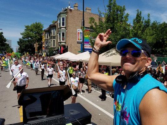 DJ ing in the Pride Parade!