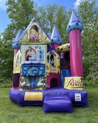 Princess bounce house and slide combo