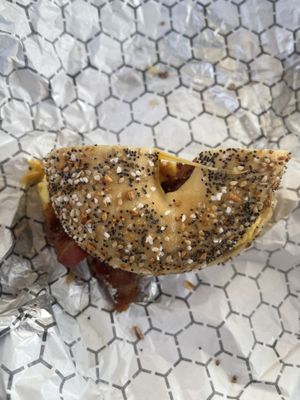 Everything bagel breakfast sandwich