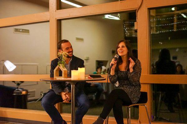 Pastor Jesse, and his wife, Jessi, speak at Wildflower: Renew women's event.