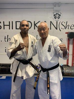 Shihan Richard Trammell with Shidokan Founder, Sosai Yoshiji Soeno