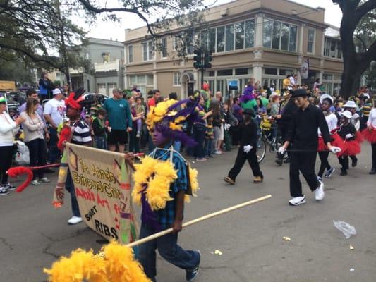 Anna's Place Students and teachers march during Mardi Gras