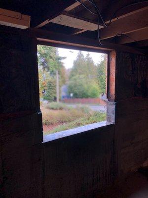 Final enlarged window space in the basement. Thanks, Tex!