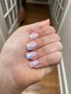 UV gel nails with a design