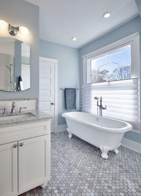 New Master Bathroom en-suite in converted bedroom in North Shore vintage home